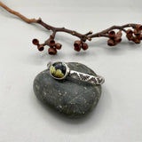 Heavyweight Stamped Cuff- Size M/L- Natural New Lander Variscite and Chunky Sterling Silver Bracelet