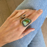 The Ether Ring - Natural Royston Turquoise and Sterling Silver- Finished to Size or as a Pendant