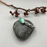 Heavyweight Stamped Cuff- Size S/M- Broken Arrow Variscite and Chunky Sterling Silver Bracelet