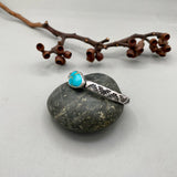 Heavyweight Stamped Cuff- Size S/M- Royston Turquoise and Chunky Sterling Silver Bracelet