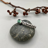 Heavyweight Stamped Cuff- Size XS/S- Natural New Lander Variscite and Chunky Sterling Silver Bracelet