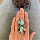 The Secret Garden Ring- Natural Royston Turquoise and Sterling Silver- Finished to Size or as a Pendant