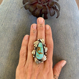 The Wave Ring - Natural Royston Turquoise and Sterling Silver- Finished to Size or as a Pendant