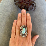 The Desert Rose Ring- Natural Royston Turquoise and Sterling Silver- Finished to Size or as a Pendant