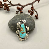 The Wave Ring - Natural Royston Turquoise and Sterling Silver- Finished to Size or as a Pendant
