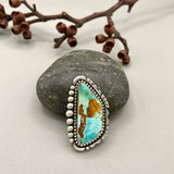 The High Tide Ring- Natural Royston Turquoise and Sterling Silver- Finished to Size or as a Pendant