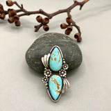 The Secret Garden Ring- Natural Royston Turquoise and Sterling Silver- Finished to Size or as a Pendant