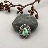 The Sweetheart Ring- Natural Royston Turquoise and Sterling Silver- Finished to Size or as a Pendant