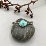 Heavyweight Stamped Cuff- Size XS/S- Natural Royston Turquoise and Chunky Sterling Silver Bracelet