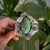 The Bouquet Cuff- Size M/L- Natural Royston Turquoise and Sterling Silver Bracelet