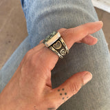 The Poseidon Signet Ring- Fits Size 10- Natural High-Grade Poseidon Variscite and Sterling Silver
