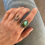 The Polychrome Royston Signet Ring- Fits Size 7.5- Natural Polychrome Royston Turquoise and Sterling Silver