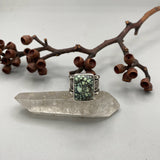 The Poseidon Signet Ring- Fits Size 10- Natural High-Grade Poseidon Variscite and Sterling Silver