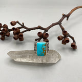 The Rattlesnake Signet Ring- Fits Size 9- Royston Turquoise and Sterling Silver
