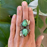 The Secret Garden Ring- Natural Royston Turquoise and Sterling Silver- Finished to Size or as a Pendant
