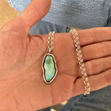 The Squiggle Necklace 3- Natural Royston Turquoise and Sterling Silver- Chain Included