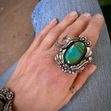 The Bouquet Ring- Royston Turquoise and Sterling Silver- Finished to Size or as a Pendant