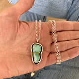 The Squiggle Necklace 2- Natural Royston Turquoise and Sterling Silver- Chain Included