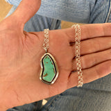 The Squiggle Necklace 1- Natural Royston Turquoise and Sterling Silver- Chain Included