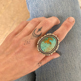 The Sunrise Ring - Natural Pilot Mountain Turquoise and Sterling Silver- Finished to Size or as a Pendant