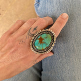 The Ether Ring - Royston Turquoise and Sterling Silver- Finished to Size or as a Pendant