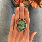 The Ether Ring - Royston Turquoise and Sterling Silver- Finished to Size or as a Pendant