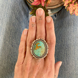 The Sunrise Ring - Natural Pilot Mountain Turquoise and Sterling Silver- Finished to Size or as a Pendant