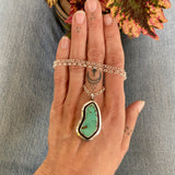The Squiggle Necklace 1- Natural Royston Turquoise and Sterling Silver- Chain Included