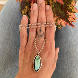 The Squiggle Necklace 3- Natural Royston Turquoise and Sterling Silver- Chain Included