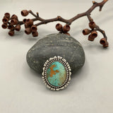 The Sunrise Ring - Natural Pilot Mountain Turquoise and Sterling Silver- Finished to Size or as a Pendant