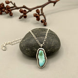 The Squiggle Necklace 3- Natural Royston Turquoise and Sterling Silver- Chain Included