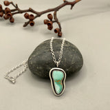 The Squiggle Necklace 2- Natural Royston Turquoise and Sterling Silver- Chain Included