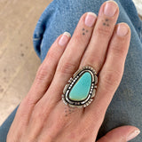The Silhouette Ring- Natural Royston Turquoise and Sterling Silver- Finished to Size or as a Pendant