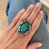 The Bouquet Ring- Royston Turquoise and Sterling Silver- Finished to Size or as a Pendant