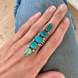 The Turquoise Collector Ring #2- Natural Royston, Kingman, and Morenci II Turquoise and Sterling Silver- Finished to Size or as a Pendant