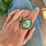 The Ether Ring - Natural Royston Turquoise and Sterling Silver- Finished to Size or as a Pendant
