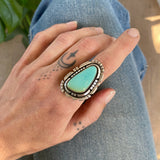 The Silhouette Ring- Natural Royston Turquoise and Sterling Silver- Finished to Size or as a Pendant