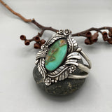 The Bouquet Cuff- Size M/L- Natural Royston Turquoise and Sterling Silver Bracelet
