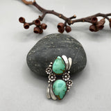 The Secret Garden Ring- Natural Royston Turquoise and Sterling Silver- Finished to Size or as a Pendant