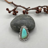 The Silhouette Ring- Natural Royston Turquoise and Sterling Silver- Finished to Size or as a Pendant