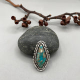 The Silhouette Ring- Morenci II Turquoise and Sterling Silver- Finished to Size or as a Pendant