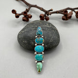 The Turquoise Collector Ring #2- Natural Royston, Kingman, and Morenci II Turquoise and Sterling Silver- Finished to Size or as a Pendant