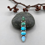 The Turquoise Collector Ring #1- Natural Royston, Emerald Valley, Lone Mountain, and Golden Hills Turquoise and Sterling Silver- Finished to Size or as a Pendant