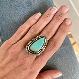 The Silhouette Ring- Natural Royston Turquoise and Sterling Silver- Finished to Size or as a Pendant
