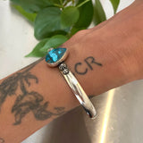 Celestial Cuff- Size M/L- Lone Mountain Turquoise and Sterling Silver Bracelet