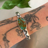 Heavyweight Stamped Cuff- Size M/L- Royston Turquoise and Chunky Sterling Silver Bracelet