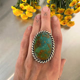 The XL Lasso Ring- Tyrone Turquoise and Sterling Silver- Finished to Size or as a Pendant