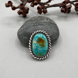 The Lasso Ring- Royston Turquoise and Sterling Silver- Finished to Size or as a Pendant