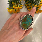 The XL Lasso Ring- Tyrone Turquoise and Sterling Silver- Finished to Size or as a Pendant