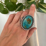 The Lasso Ring- Royston Turquoise and Sterling Silver- Finished to Size or as a Pendant